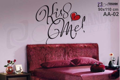 Adesivo Decorativo De Parede Romantico Kiss Me - Casal Cama