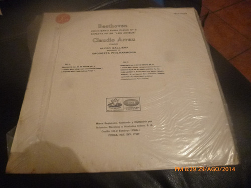 Vinilo Lp La Claudio Arrau -- Beethoven (u1239