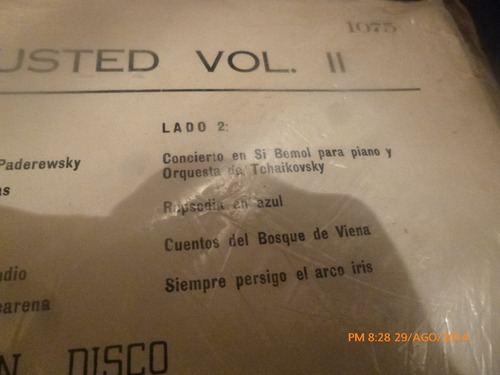 Vinilo Lp De Liberace Concierto S Para Ud Vol 2 (u843