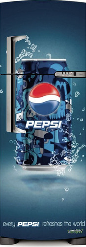 Adesivo Geladeira Pepsi Refrescando O Mundo # 63 (side By Si