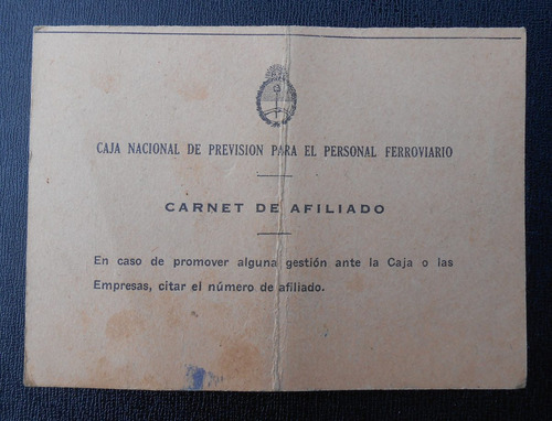 Carnet Ferroviario Ferrocarril Caja Prevision Social 1965