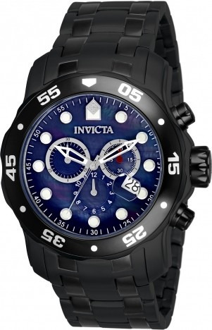 Relógio Invicta Pro Diver Em Aço Preto Fundoazul Ref 80077