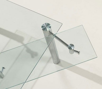 Mesa Vidrio Cromo Extensible 1,30x0,85x1,80cm 2da Outlet