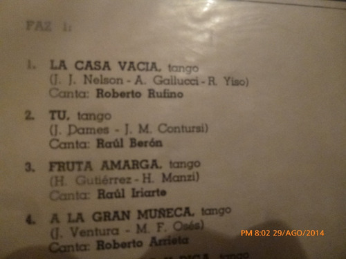 Vinilo Lp De Miguel Calo -- Doce Voces Del Recuerdo (u344