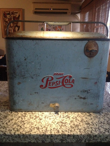 Cooler Pepsi-cola Vintage De Colección Muy Escaso Blue Light