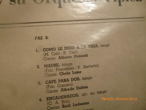 Vinilo Lp De Miguel Calo -- Doce Voces Del Recuerdo (u344