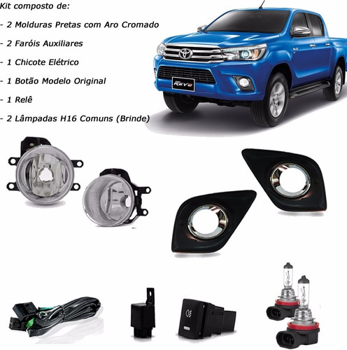 Kit Farol De Milha Hilux 2016 - Marca Suns