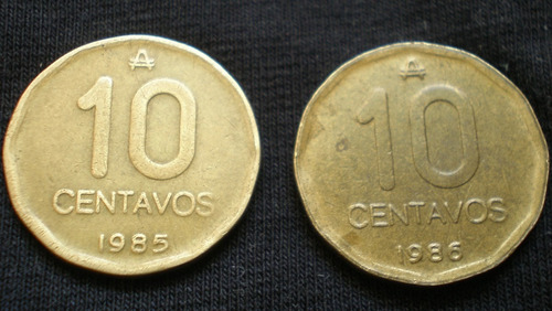Argentina 10 Centavos Austral 1985 1986 1987 1988 Km#98 C/u