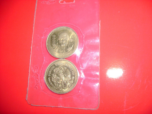 Paquete Con Dos Monedas De 1000 Pesos De 1989 Juana De A. (Usado)