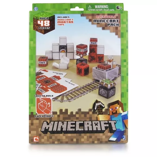 Minecraft Papercraft Minecart Tnt Ferro Pistão Steve