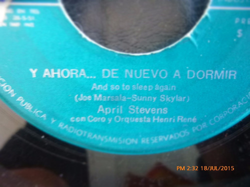 Vinilo Single De April Stevens - Ay Acercate ( R109 (Usado)