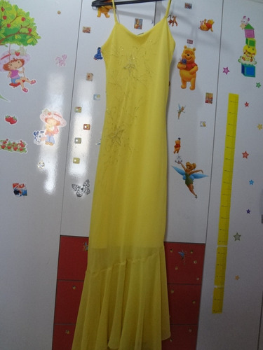 Vestido Longo Com Echarpe Para Festa - Bordado Com Miçangas.