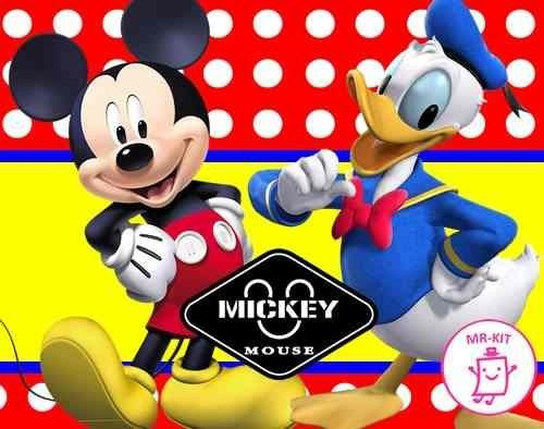 Kit Imprimible Mickey Mouse Diseñá Tarjetas Cotillon Mas