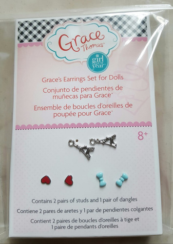 American Girl Grace 2 Pares De Aretes 1 Pendientes P/muñeca