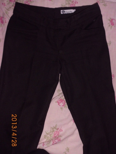 Pantalon Dama Marron 42 Con Bolsillos De Vestir En Gabardina