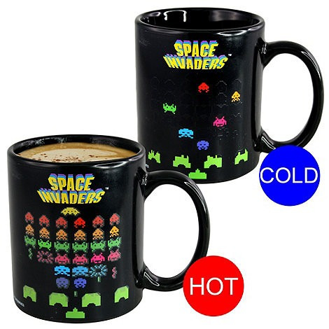 ¡ Space Invader Mug Original Video Game Cambia Con El Agua!!