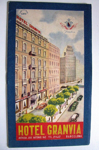 Antiguo Folleto Publicidad Hotel Granvia Barcelona España