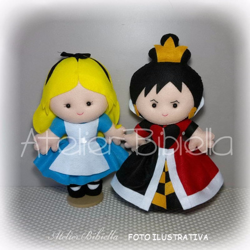 Alice No País Das Maravilhas - Kit 5 Personagens Feltro 30cm
