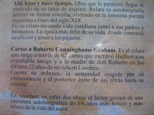 Imagen 4 de 4 de Hudson Allá Lejos Y Hace Tiempo. Cartas A Cunninghame Graham