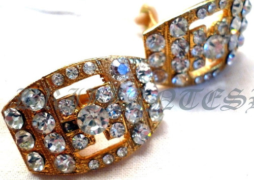 Caravanas/clips Grandes Retro/ Dorados Strass/