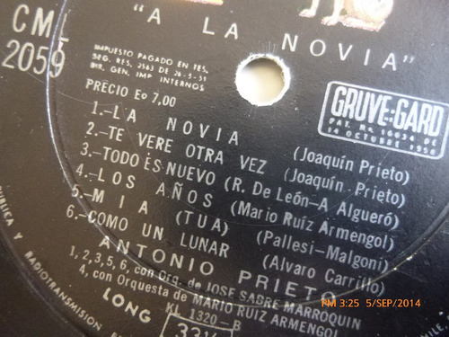 Vinilo Lp Antonio Prieto A La Novia (u4