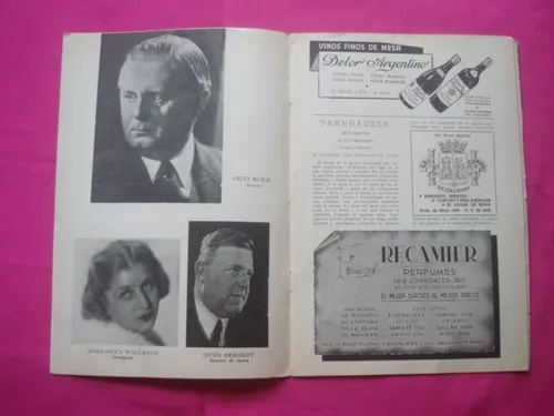 Programa Teatro Colon Temporada 1942 - Tannhauser Opera (Usado)