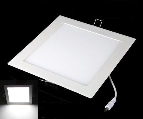 6 Painel Plafon 18w Luminaria Led Quadrado Embuti Ultra Slim