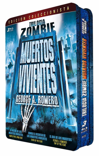 Blu Ray Zombie Trilogia G Romero Muertos Vivientes Metalico