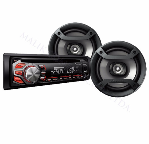 Combo Radio Pioneer + 2 Parlantes 16cm 2 Vias 200w Max