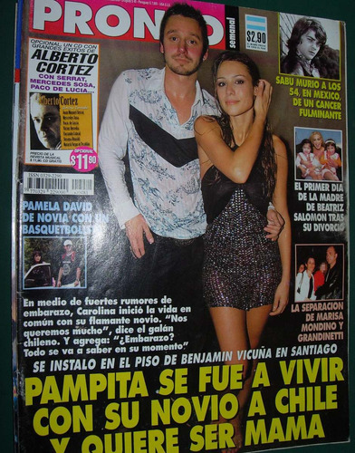 Revista Pronto 481 Pampita Sabu Floricienta Araceli Laport