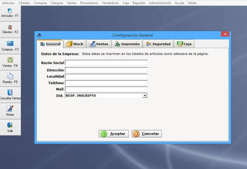Programa Sistema Control Gestión Administración.