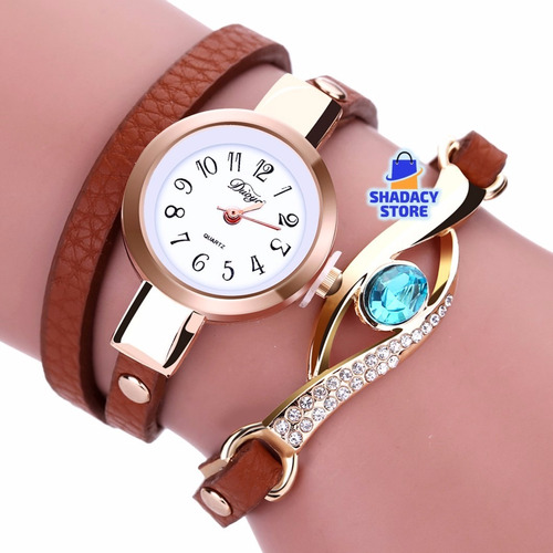 Relojes Mujer Pulsera Brazalete Cuero Joya