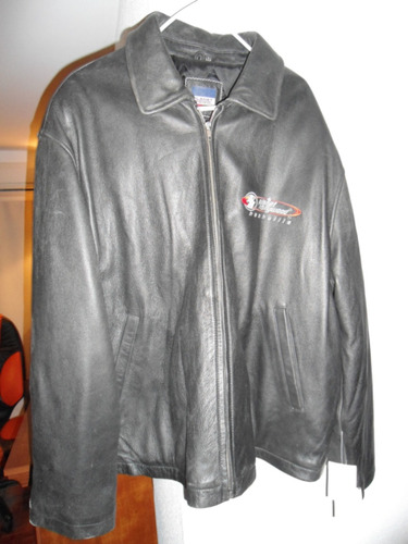 Amf44 Chaqueta Cuero 100% Original Planet Hollywood Negra