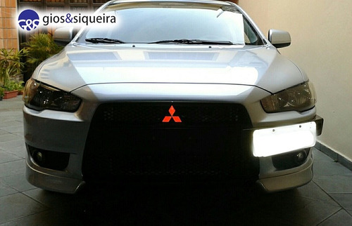 Par Refletivo Lancer Ralliart Mitsubishi Vermelho Emblema