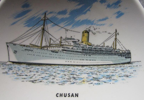 Imagen 2 de 4 de Plato Barco Buque Chusan Colección Militar Marítima Antiguo