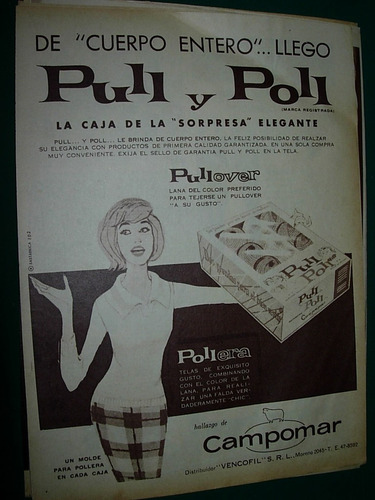 Publicidad Clipping Lanas Campomar Caja Pullover Pollera