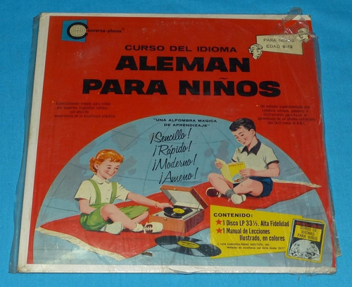 Antiguo Curso Alemán Para Niños Conversa Phone Lp Vinilo 10