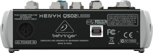 Behringer Mixer Xenyx Q502 Usb Mezcladora 5 Canales Q502usb