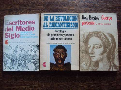 Lote X3 Escritores Prosa Poesia Hispanomerica Roa Bastos