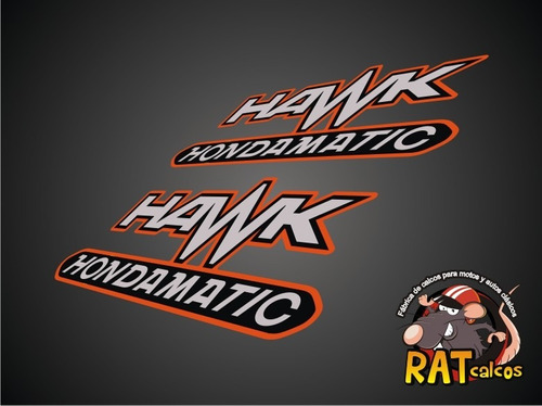 Calco Honda Hawk / Laterales X 2 Calcos