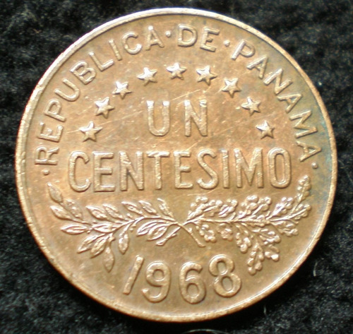 Panamá 1 Centésimo Año 1968 Moneda De Bronce  - Km# 22  Xf