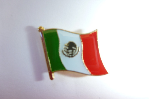 Lote 20 Pin Metalico Bandera De Mexico Broche Recuerdo