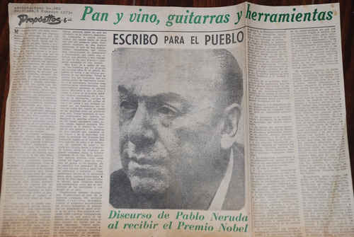 Pablo Neruda Discurso Premio Nobel 1972