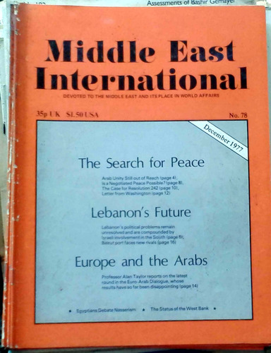 Middle East International - Dec 1977 N°78 London 34p Buen Es