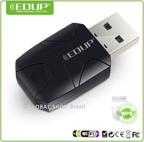 Imagem 2 de 6 de Mini Adaptador Wireless Usb Wifi 300mbps Rede B G N - Edup