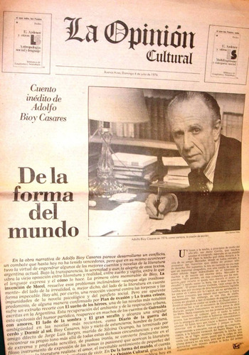 Adolfo Bioy Casares Suplemento Diario La Opinion 4/7/76