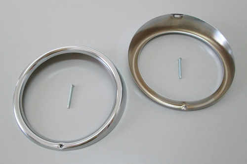 Moldura Aro Farol Fusca / Kombi 75/85 Ferro Crom 1 Furo Par