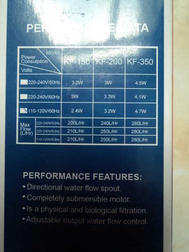Filtro Interno Dolphin Kf350 Para Nano Acuarios 20-50 Litros