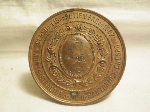 Medalla Municipalidad De La Capital 1887