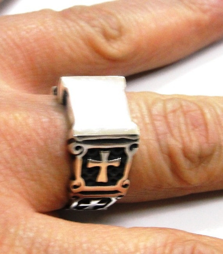 Anel Templario Cruz De Malta Dupla Em Prata 925 - Ma2165